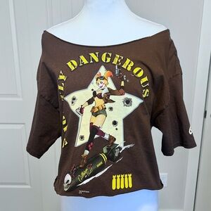 Harley Quinn Slightly Dangerous T Shirt Sz Medium Reconstructed to Rock